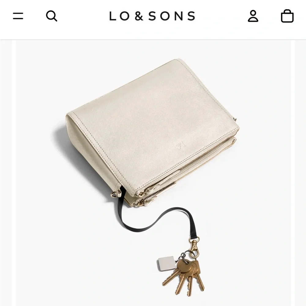 Lo & Sons Pearl Saffiano Leather Crossbody Bag in Ivory - Picture 15 of 16